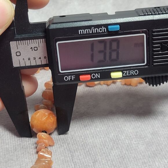 Peach Agate and Thai Black Spinel Necklace - Picture 12 of 16